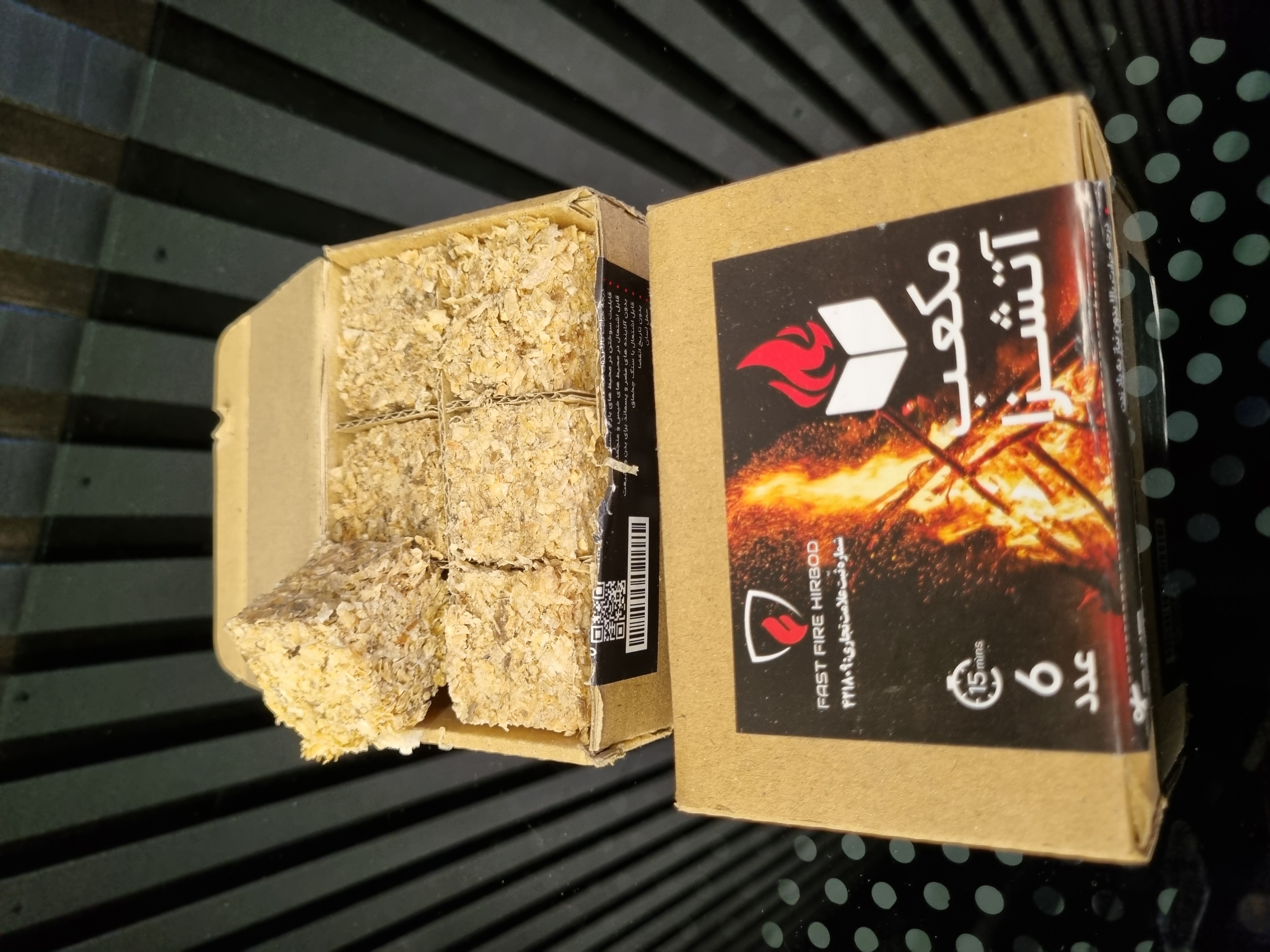 مکعب آتشزا برند FAST FIRE HIRBOD بسته 6 عددی